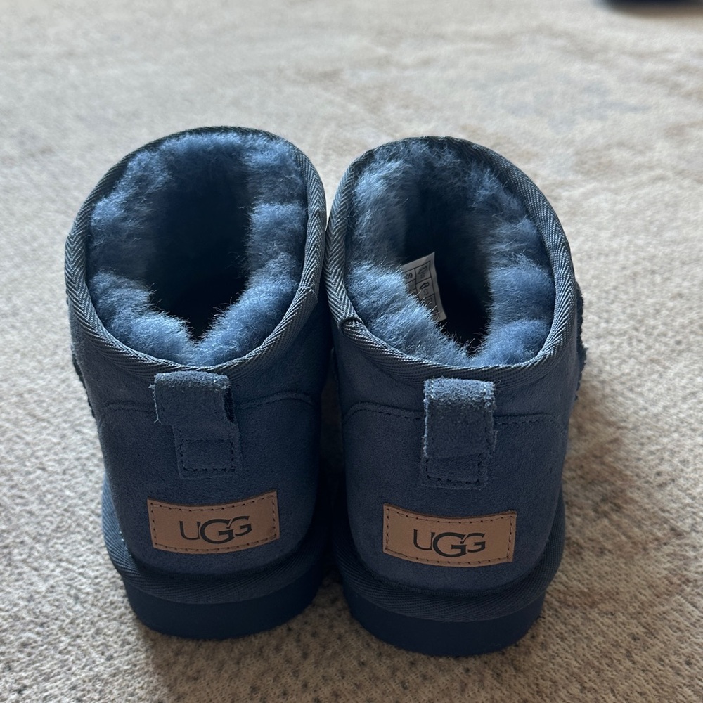 UGG Navy Plush Ankle Boots - Picture 3 of 6